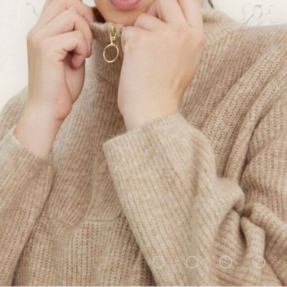 NEW Vero Moda Knitted zipper pullover - Size XL- color Mink - Picture 4 of 5